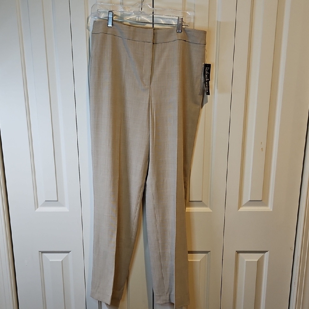 Rafaella Women's Tan Pants 14 New Pin Stripes